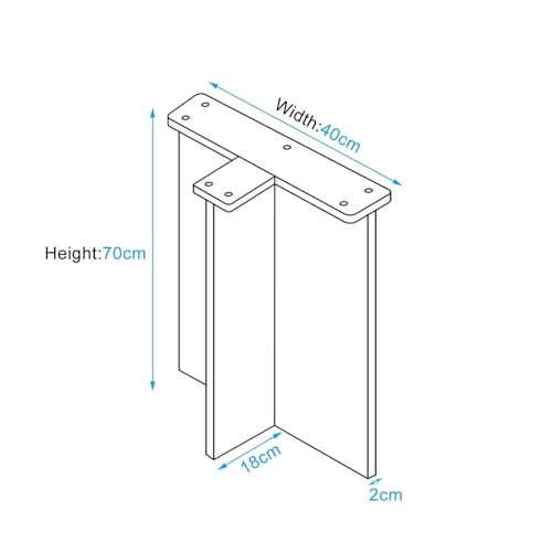 Modern Acrylic Table Leg, DIY Replacement Furniture Leg, Desk Legs for Dinning Table Coffee Table, Max Load 150kg, 1 Pack (Color : Height 70cm, Size : Width 60cm)