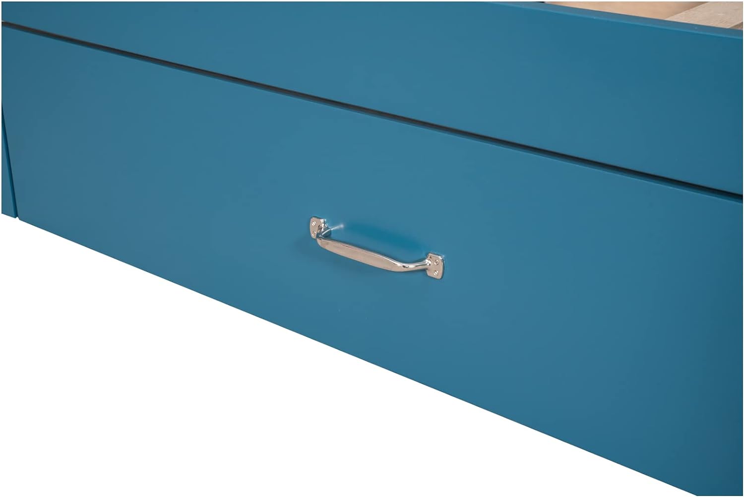 Full Size Platform Bed With Storage Drawer And Shelves,Wooden Full Bed Frame With Headboard And Footboard For Kids, Teens, Adults(Blue)