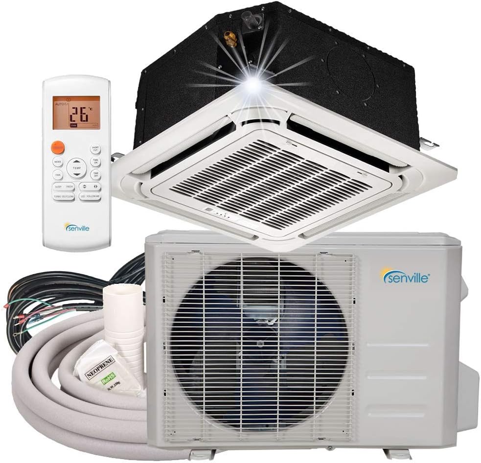 Senville SENA-09IC-Z 9000 BTU Ductless Ceiling Air Conditioner and Heat Pump