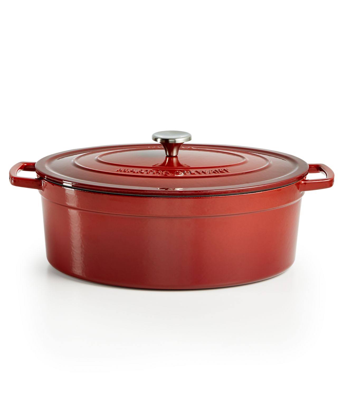 Martha Stewart Collection Enameled Cast Iron Oval 8-Qt. Dutch Oven.