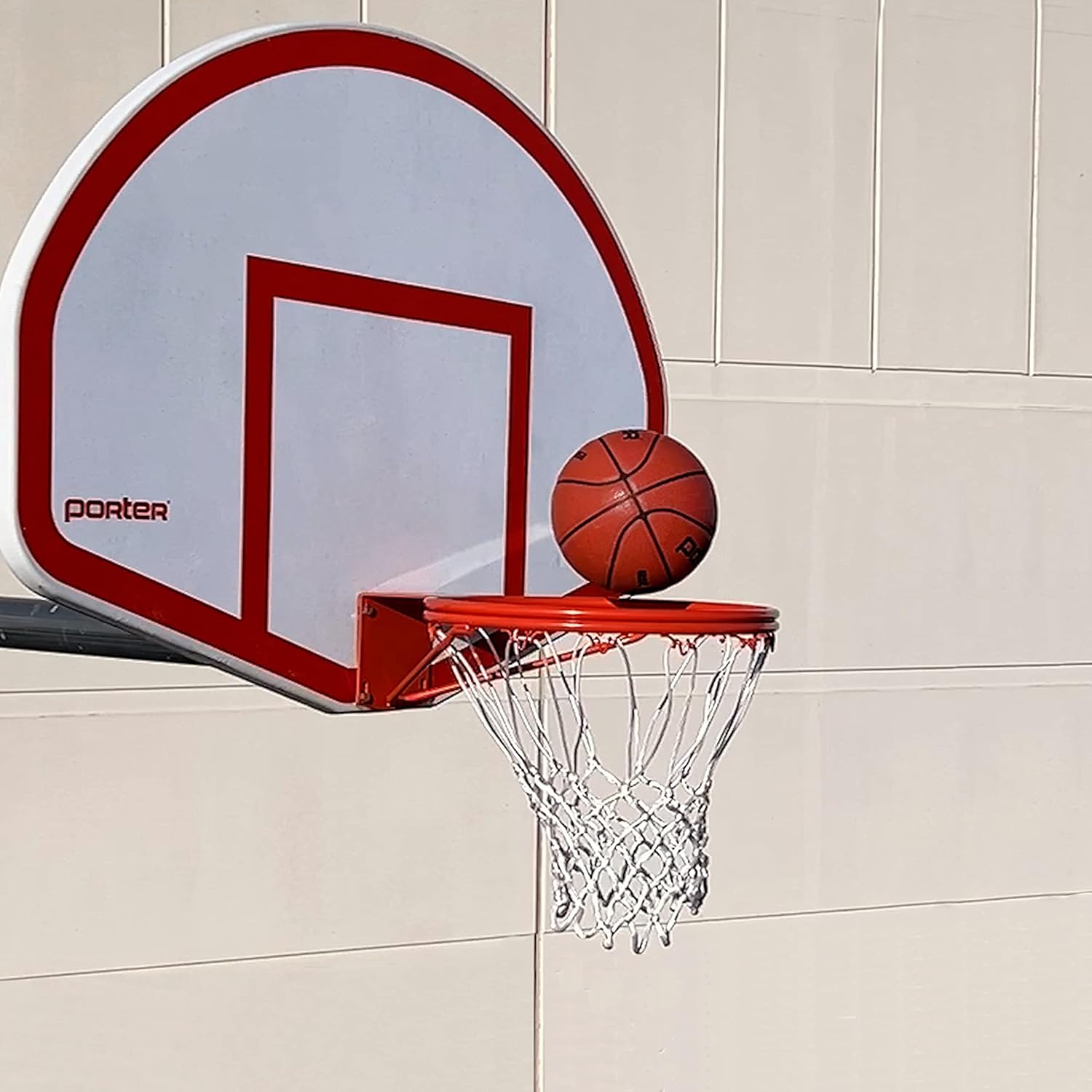 Double Rim Indoor Basketball Hoop - Basketball Portable Hoops & Goals, Front Mount for Playground, Outdoor Basketball Goal, Indoor Wall Mount Basketball Hoop with Mounting Hardware & Basketball Net
