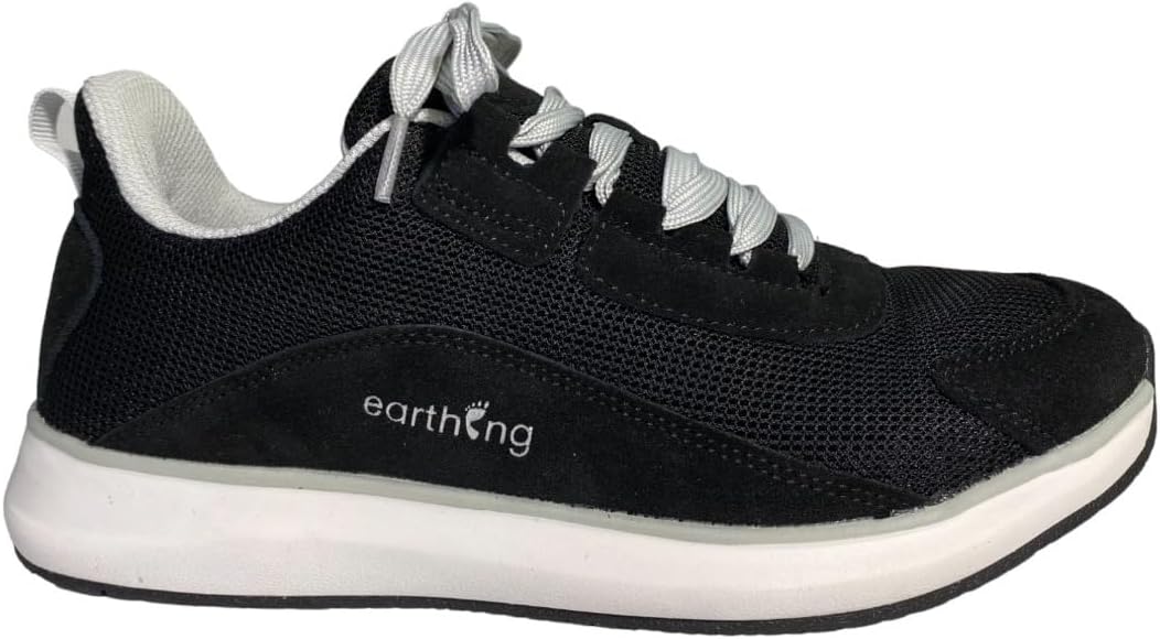 Earthing Women's Sedona Leather Grounding Trail Running Casual Shoe (Black, US Footwear Size System, Adult, Women, Numeric, Medium, 8.5)