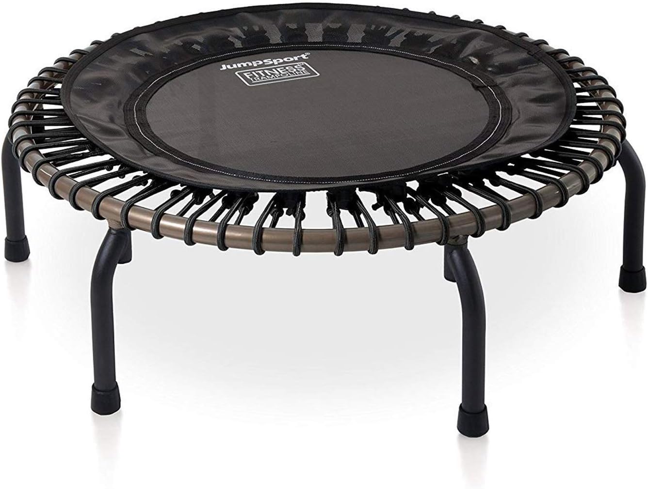 JumpSport 350 PRO Indoor Heavy Duty Lightweight 39-Inch Fitness Rebounder Trampoline with Sporty Steel Handle Bar Accessory for Workouts, Black