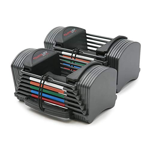 PowerBlock Sport 24 Adjustable Dumbbells, 3-24 lb. Durable Steel Build, Innovative At Home Workout Equipment, All-in-One Strength Training