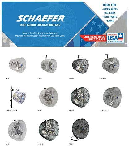 Schaefer VK20-GA Versa-Kool 20x22 Deep Guard Circulation Fan, Galvanized