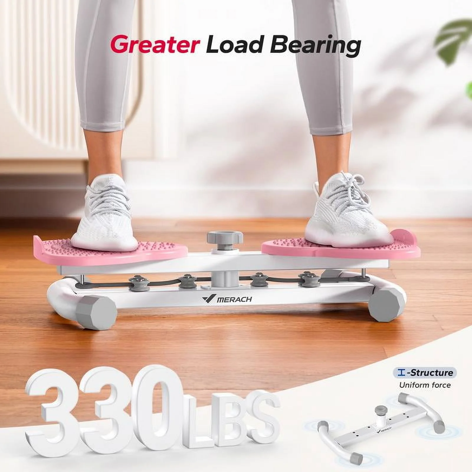 MERACH Waist twist Machine, slim waist and toned abs, 300 lbs weighing, can stand with feet apart, double non-slip, no noise use Exercise Equipment Abdominal Roller Workout