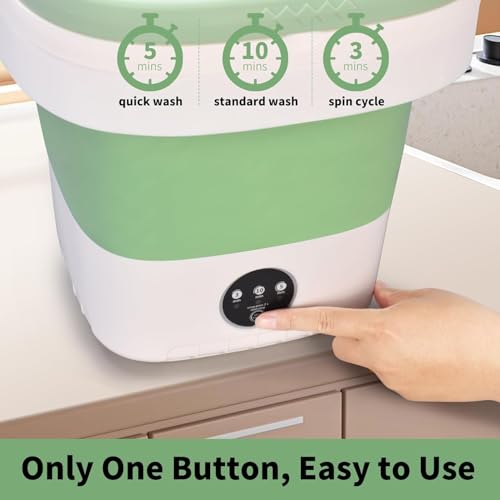 Portable Washing Machine, 15L Upgraded Mini Washer and Spin Dryer with Deep Cleaning of Underwear, Baby Clothes and Small Clothes, Foldable Small Washer for Apartments, Dorm,RV, Travel, Hotel, Laundry