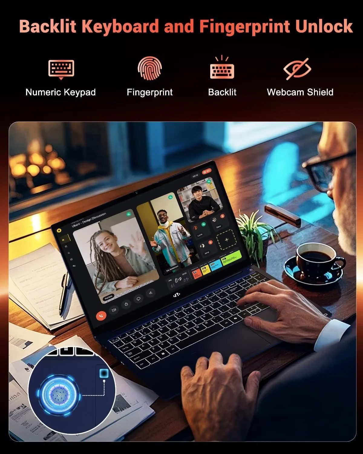 15.6" Gaming Laptop-IPS FHD, AMD Ryzen 7 8745HS Radeon 780M GPU (Beat R9 6900HX, up to 4.9GHz) 32GB DDR5 RAM 2TB SSD 100W Type-C Computer with Fingerprint USB-C 4.0 Backlit Keyboard