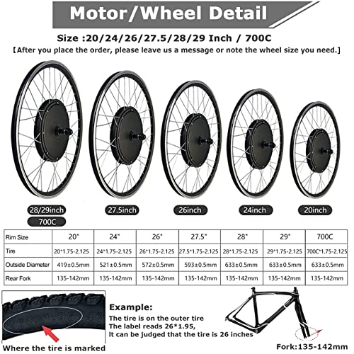 48V 1000W 1500W Electric Bicycle Conversion Kit, Rear Wheel Electric Bike Motor Conversion Kit, Smart Motor Controller, Twist Throttle, Dual Mode Controller E-Bike Cycling Hub,48V1500W-20inch