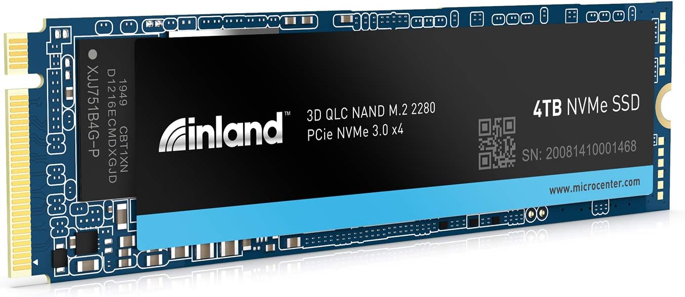 Inland Platinum 2TB SSD NVMe PCIe Gen 3.0x4 M.2 2280 3D NAND Internal Solid State Drive, R/W up to 3,400/3,000 MB/s, PCIe Express 3.1 and NVMe 1.3 Compatible, Utimate Gaming Solutions (2TB)