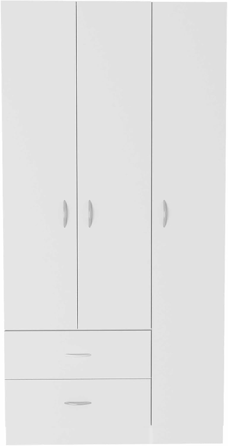 Rowaton 2-Drawer 3-Door Armoire White