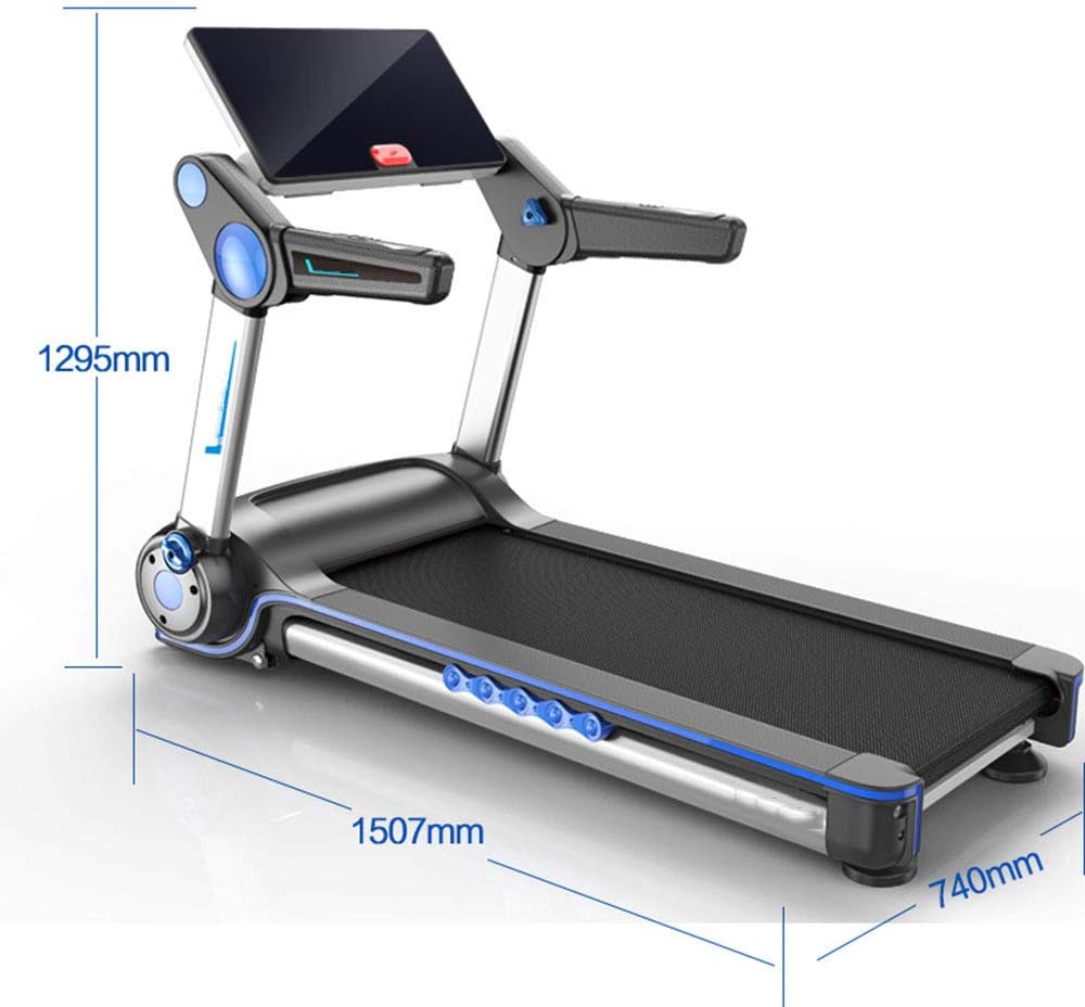 Treadmills, Foldable Electric Treadmill Indoor Ultra-Quiet Walking Machine Sports Fitness Equipment, 1-14.8Km/H, Slope 0-15 ° Adjustable, Heart Rate Detection Function