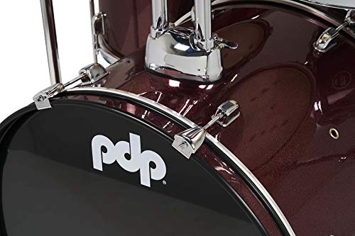 Pacific Drums Center Stage Complete Drumkit, 5 Drum Set, Iridescent Black Sparkle, 7x10, 8x12, 14x16 Floor, 16x22 Kick, 5x14 Snare (PDCE2215KTIB)