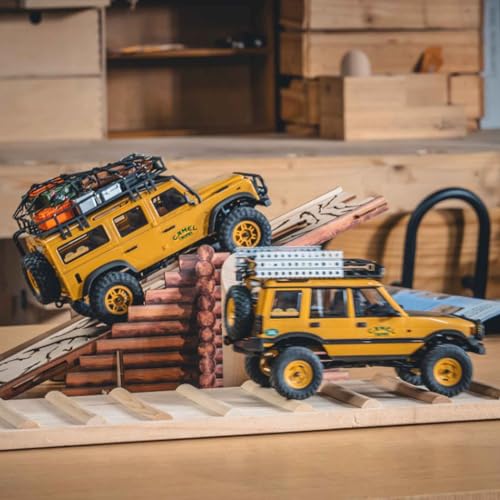 BEEZRC FMS 1/24 RC Crawler RTR FCX24M Land Rover Family Camel Trophy Edition Licensed RC Model 4WD RC Rock Truck 2.4Ghz Hobby Grade RC Car Model Mini Off Road Vehicle with Battery (Discovery)