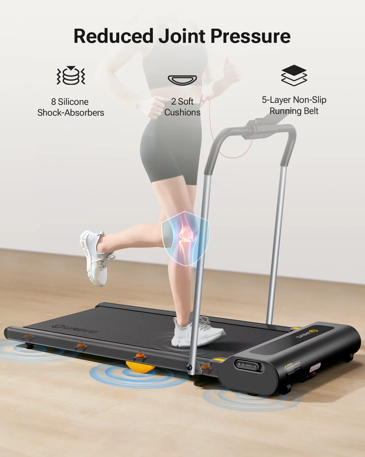 UREVO 2 in 1 Under Desks Treadmill, 5HIIT Modes Folding Treadmill with Smart Rotary Console 2.5HP 265 lbs for Home Office Gym