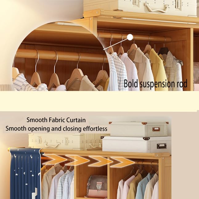 Easy to Install Wardrobe, Adjustable Height Storage of wardrobe Partition, Partition Storage with Suspenders, Suitable for bedrooms, Hotels, and Dormitories