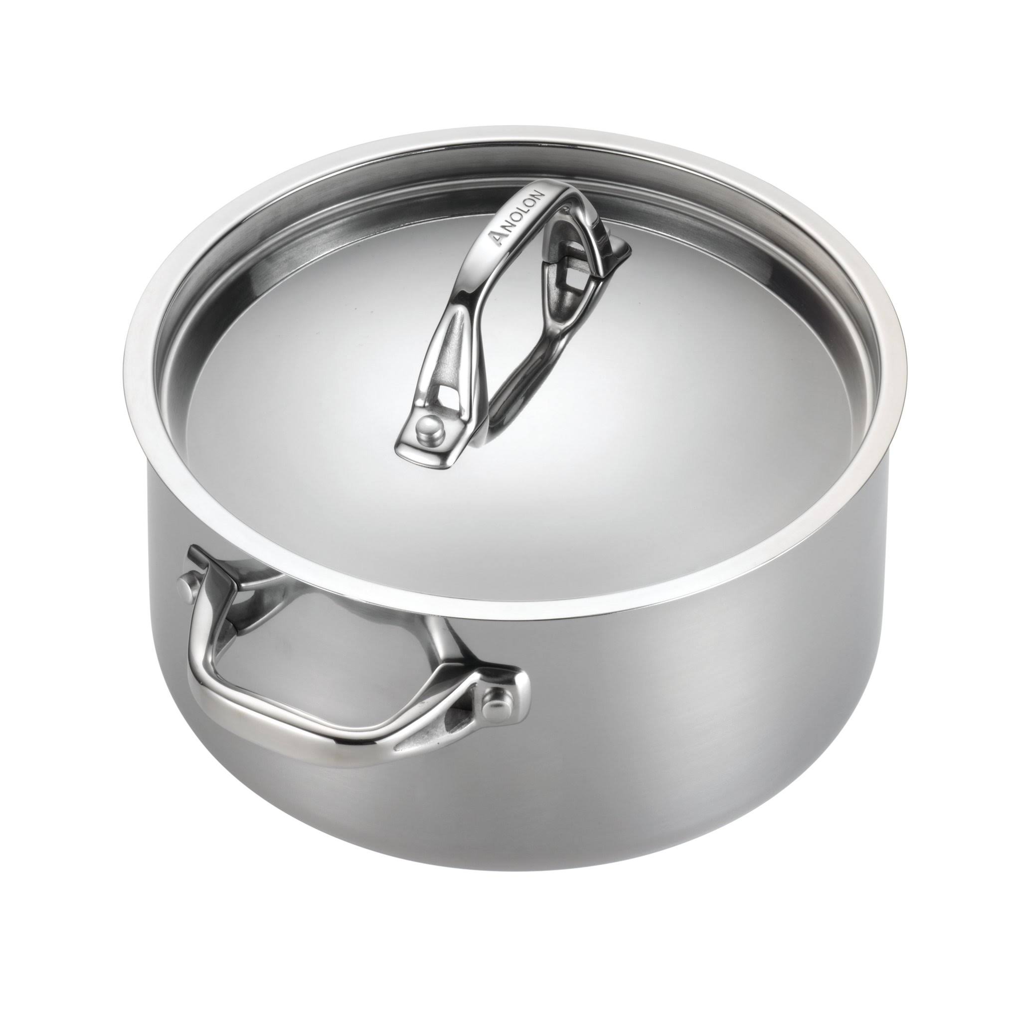 Anolon 5-Qt. Stainless Steel Tri-Ply Clad Covered Dutch Oven