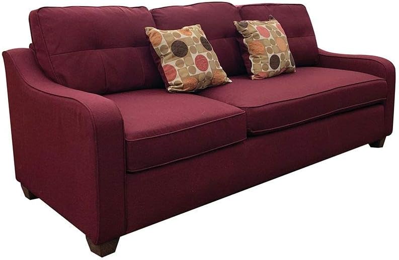 Cleavon II Sectional Sofa & 2 Pillows in Red Linen 53740