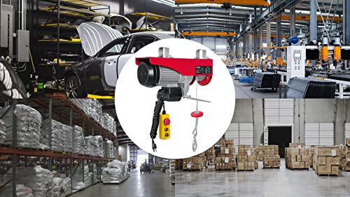 VEVOR Electric Hoist, 2200 lbs Lifting Capacity, 1600W 110V Electric Steel Wire Winch with Wireless Remote Control, 40ft Single Cable Lifting Height & Pure Copper Motor, for Garage Warehouse Factory