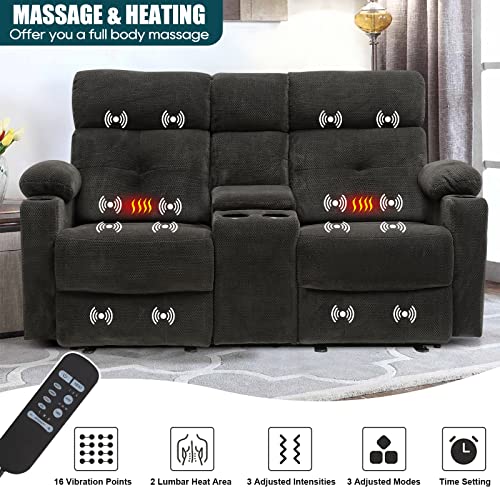 Recliner Sofa Set for Living Room, 2 Pieces Recliner Furniture Sofa Set, Power Reclining Sofa and Recliner, Reclining Living Room Set, Wall Hugger Reclining Sofa for Living Room