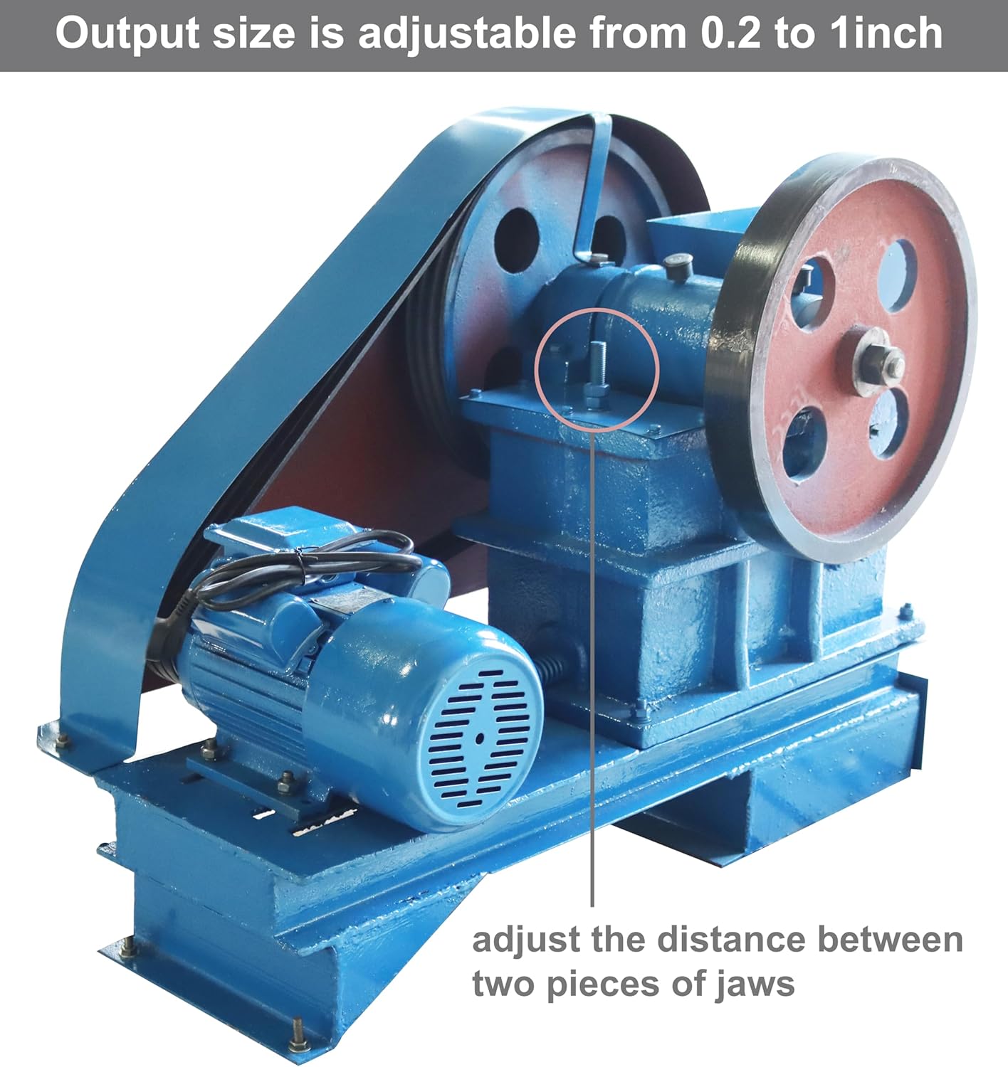 TECHTONGDA Jaw Grinding Machine Crusher for Stone Rock Concrete Grinder Electric Shatter Pulverizer 220V 2.2KW