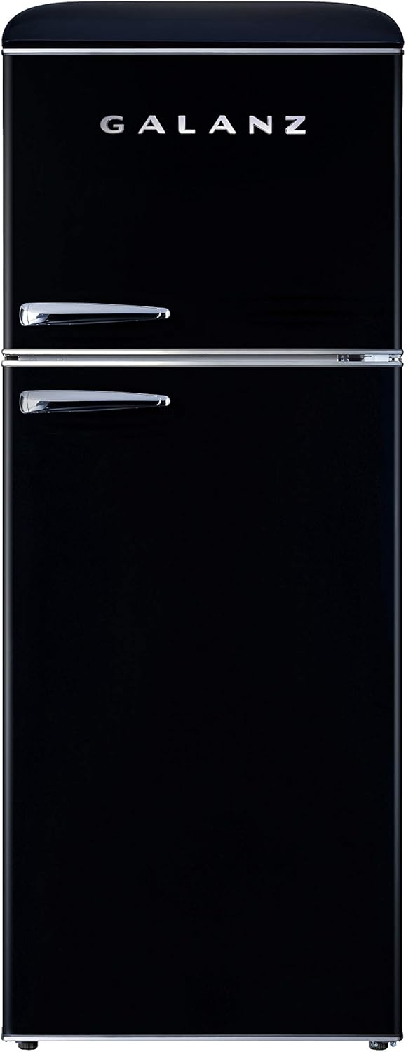 Galanz GLR76TWEER Retro Top Mount Refrigerator, Dual Door Fridge, Adjustable Mechanical Thermostat with True Freezer, White, 7.6 Cu Ft