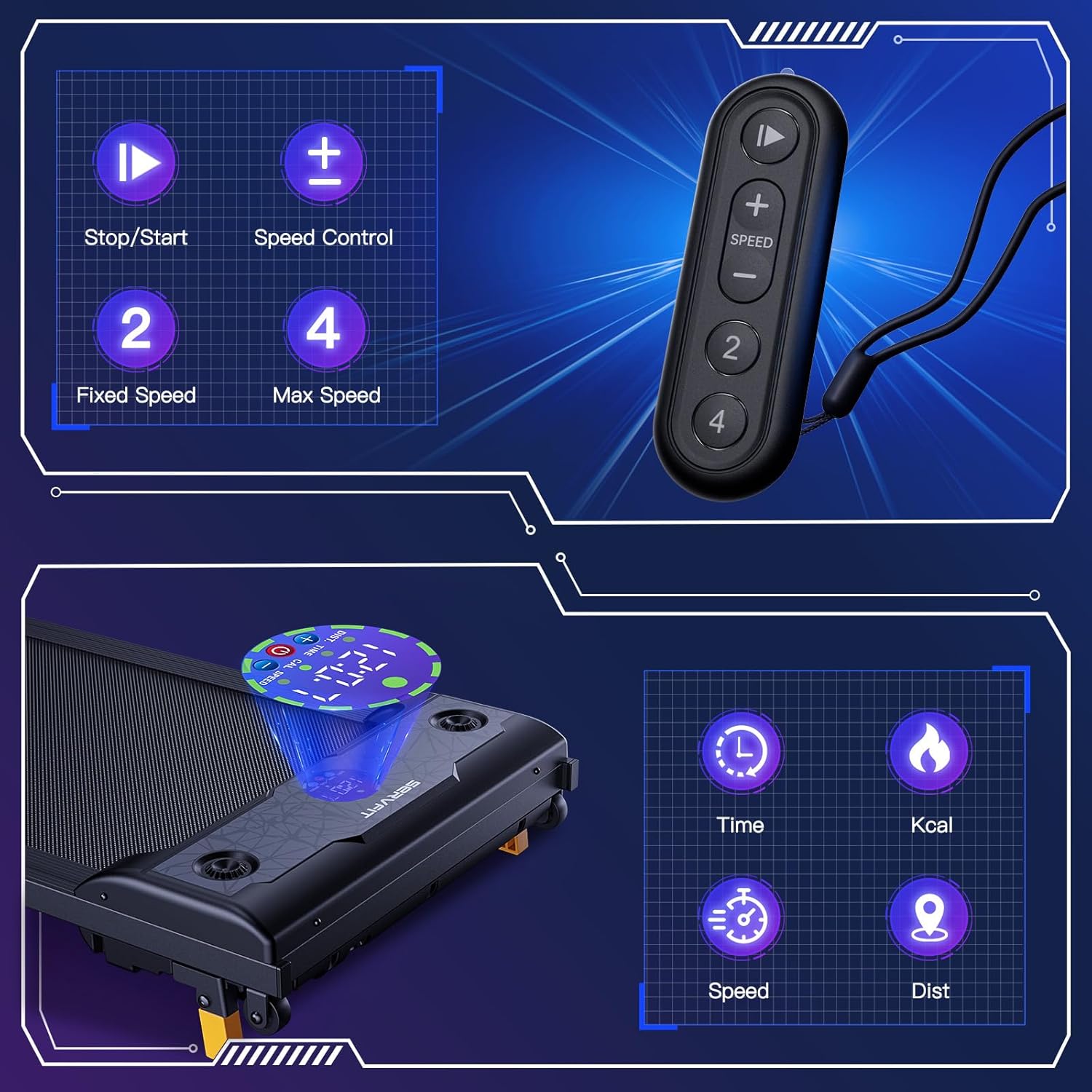 Walking Pad, Under Desk Treadmill with Incline, 3 in 1 Portable Walking Treadmill with Remote Control, LED Display, Hidden Safety Switch, Mini Walking Jogging Machine for Home Office