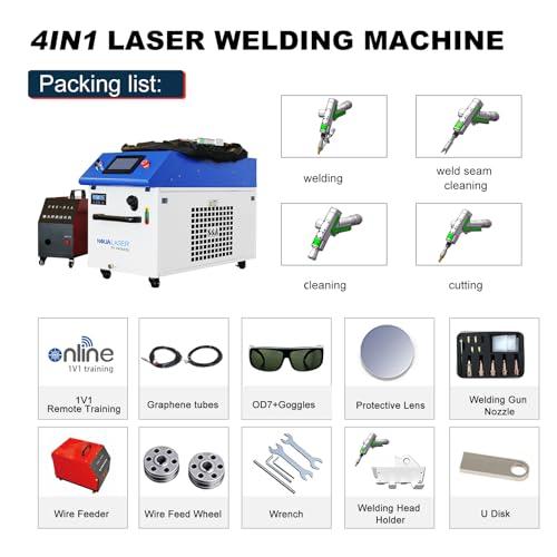 MAX Laser Welding Cleaning Cutting Machine 4 in 1 Weld Seam Cleaning Laser Welder Handheld with Auto Wire Feeder Applicable to Aluminum, Stainless Steel, Carbon Steel, etc.