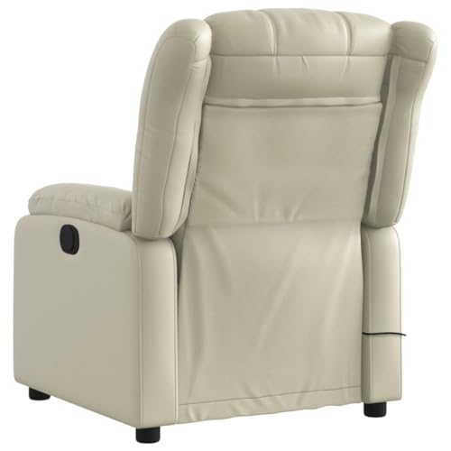 Massage Recliner Chair Cream Faux Leather,UltraComfortable Massage Recliner Chair with Adjustable Positions and, Massage Living Room Furniture