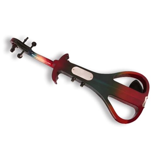 Electric Violin Full Size 4/4, Red Or Black Silent Electric Violin, Solid Wood Metallic Electric Fiddle With Ebony Fittings, Beginner Kit For Adults Teens For Gifts (black)