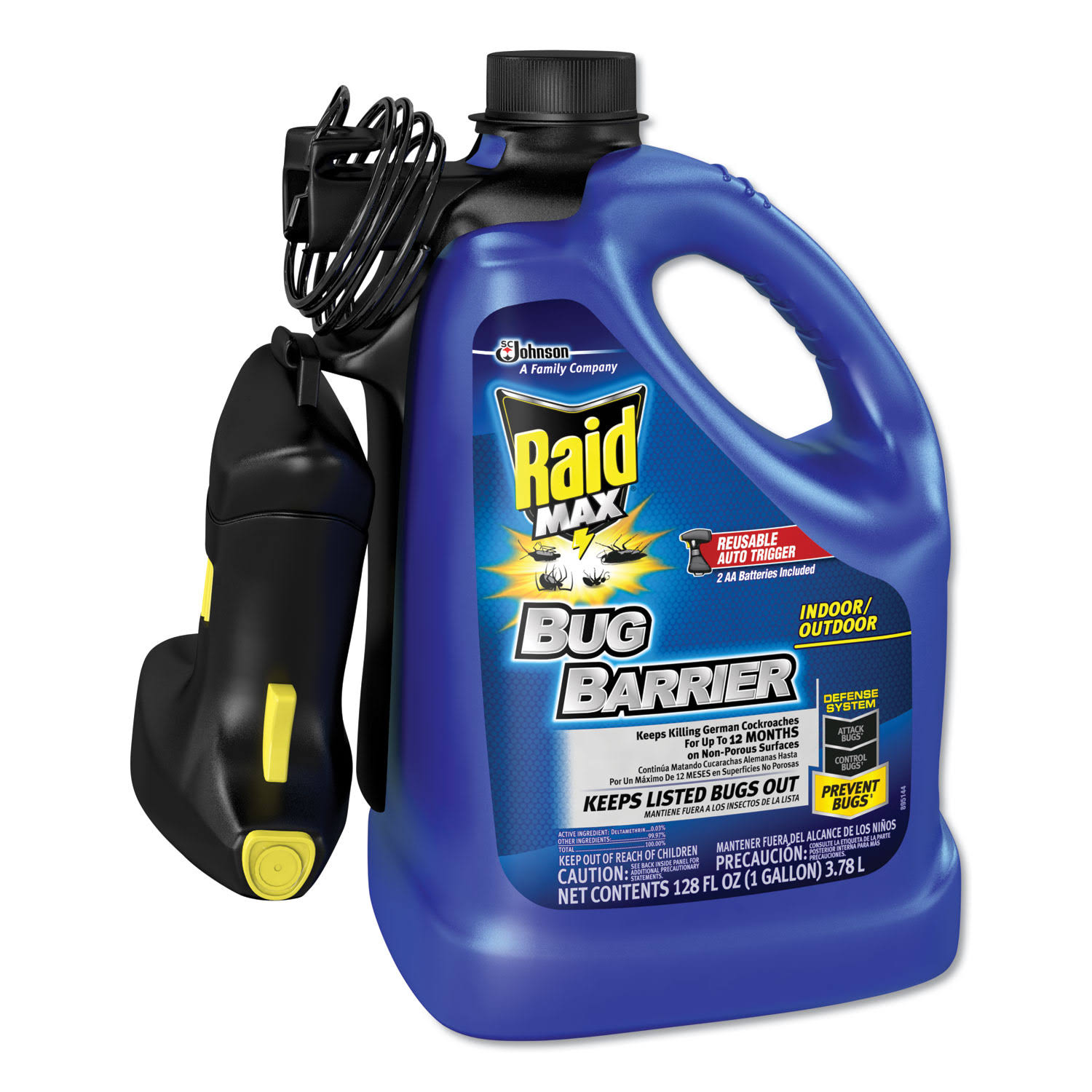 Raid Max Bug Barrier, 128 oz Bottle, 4/Carton