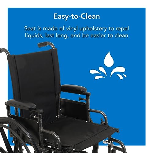 ProBasics Ultra Lightweight Wheelchair for Adults - Height Adjustable Seat - Flip Back Height Adjustable Desk Arms - Elevating Leg Rest, 20" x 16" Seat
