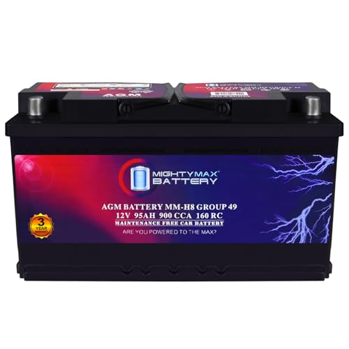 Mighty Max Battery MM-H5 Start and Stop Car BCI Group Size 47 12V 60 AH, 100RC, 680 CCA Rechargeable AGM Car Battery