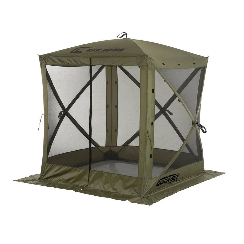 Clam Corporation 6' x 6' Pop-up Green Square Gazebo (2 Pack)