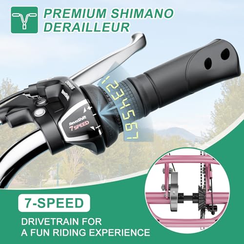 LILYPELLE Adult Tricycle 7 Speed, 3 Wheel Bike Adult, 20/24/26 inch Wheels Cruiser Bikes with Cargo Basket for Seniors, Women, Men