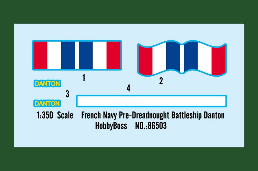 Hobby Boss French Navy Pre-Dreadnought Battleship Danton Model Kit (1/350 Scale)