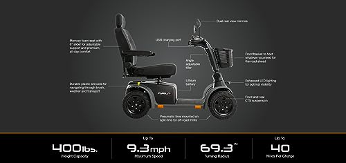 Pride Mobility Pursuit 2 HD Mobility Scooter with Extended Warr (20 x 18 x 20 Seat, Orange)