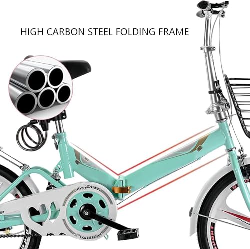 Folding City Bike Bicycle for Adults, Lightweight Alloy Folding Bicycle City Comter Variable Speed Bike, Foldable Urban Bicycle Cruiser with Quick-Fold System