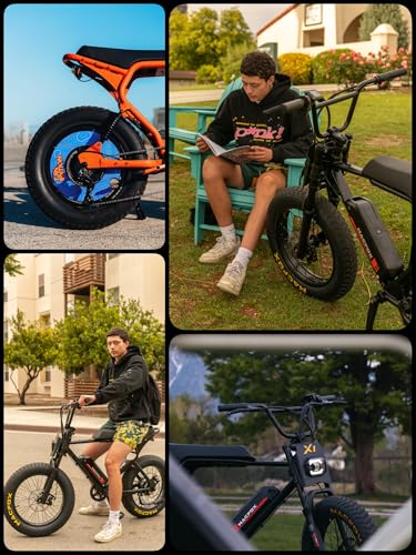 MACFOX Electric Bike for Adults - Peak 750W, 25MPH High-Speed Commuter Ebike, 30 Mile Range, 20" All-Terrain Fat Tires with Front Suspension, Off-Road/Campus E-Bicycle (X1S/Class 3)