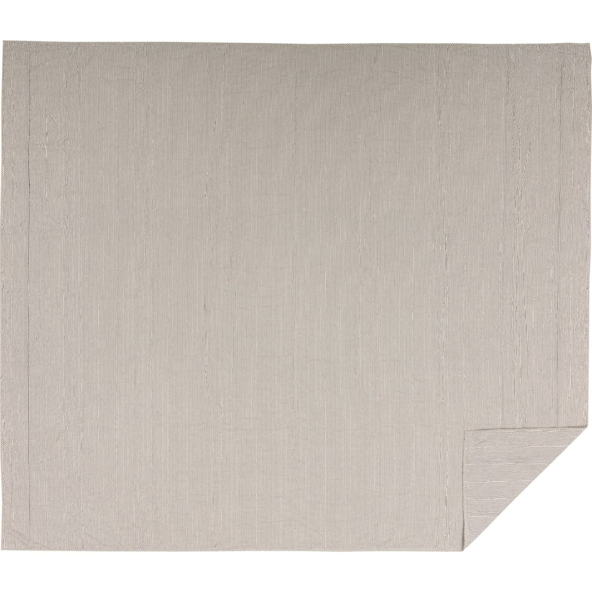 Hatteras Seersucker Blue Ticking Stripe Queen Quilt Coverlet