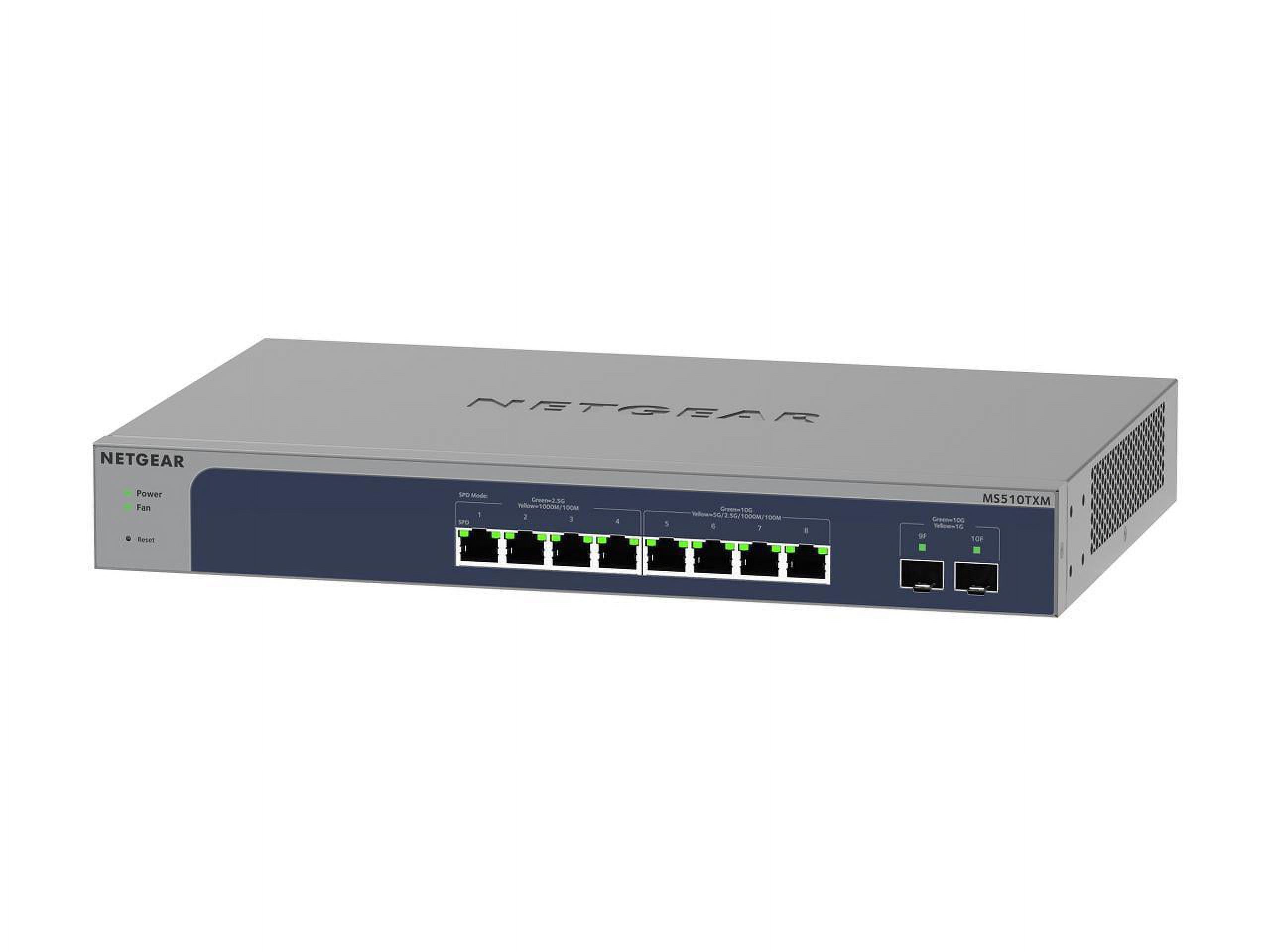 NETGEAR 10-Port Multi-Gigabit/10G Ethernet Smart Managed Pro Switch (MS510TXM) - with 8 x Multi-gig Ports, 2 x 10G SFP+, Insight Cloud Management, Desktop/Rackmount, ProSAFE Lifetime Protection