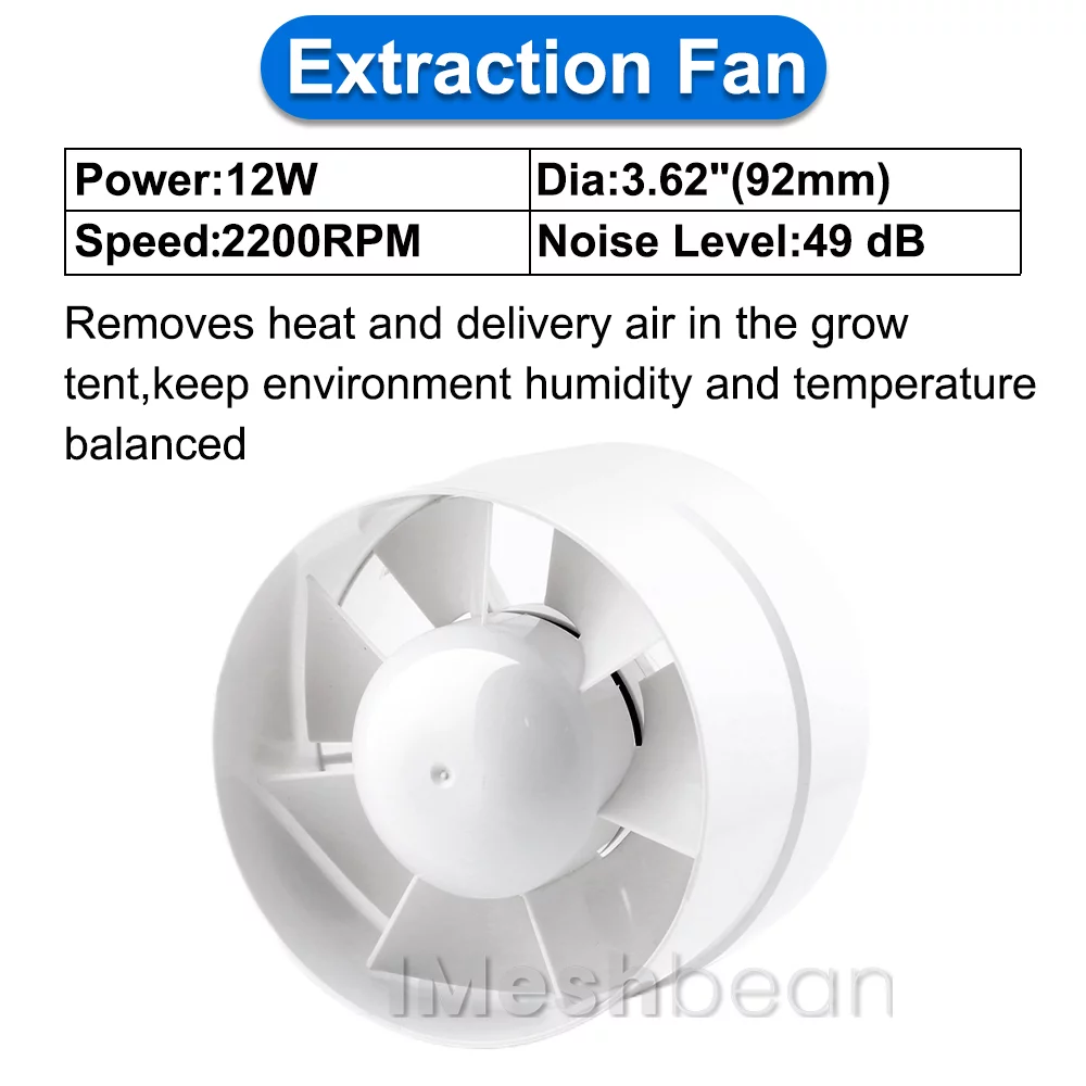 iMeshbean Upgraded 48"x48"x80" Complete Grow Tent Kit w/LED Full Spectrum Grow Light+Ventilation Inline Fan+Carbon Filter+Timer+Thermostat