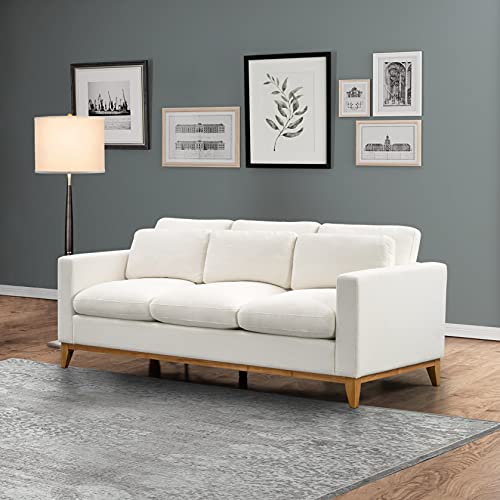 Abbyson Living Violetta Fabric Sofa - Mid-Century Modern, Upholstered, White