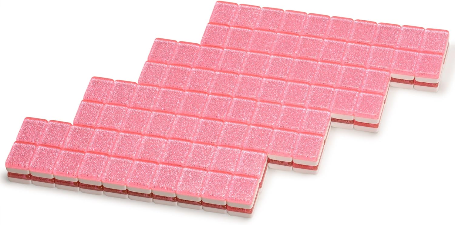 Yellow Mountain Imports Set of 166 American Mahjong Tiles - Pink Sparkles Pack of 2