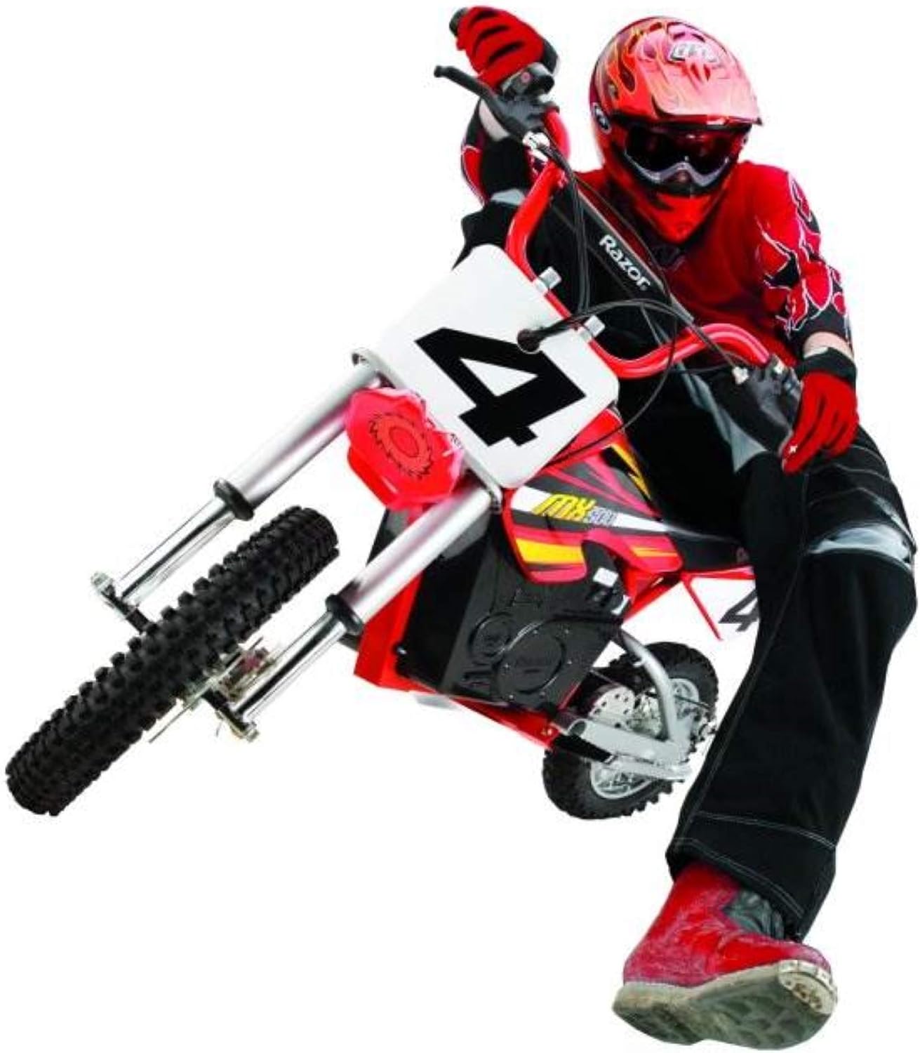 Razor MX500 Dirt Rocket Electric Motocross Bike – Thrill Seeker's Dream Ride, Up to 15 MPH (24 KMH), 40 Minutes Ride Time, Ages 14+, Red (2 Pack)