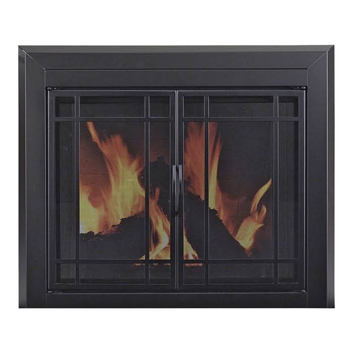 Pleasant Hearth Edinburg Small Glass Fireplace Doors