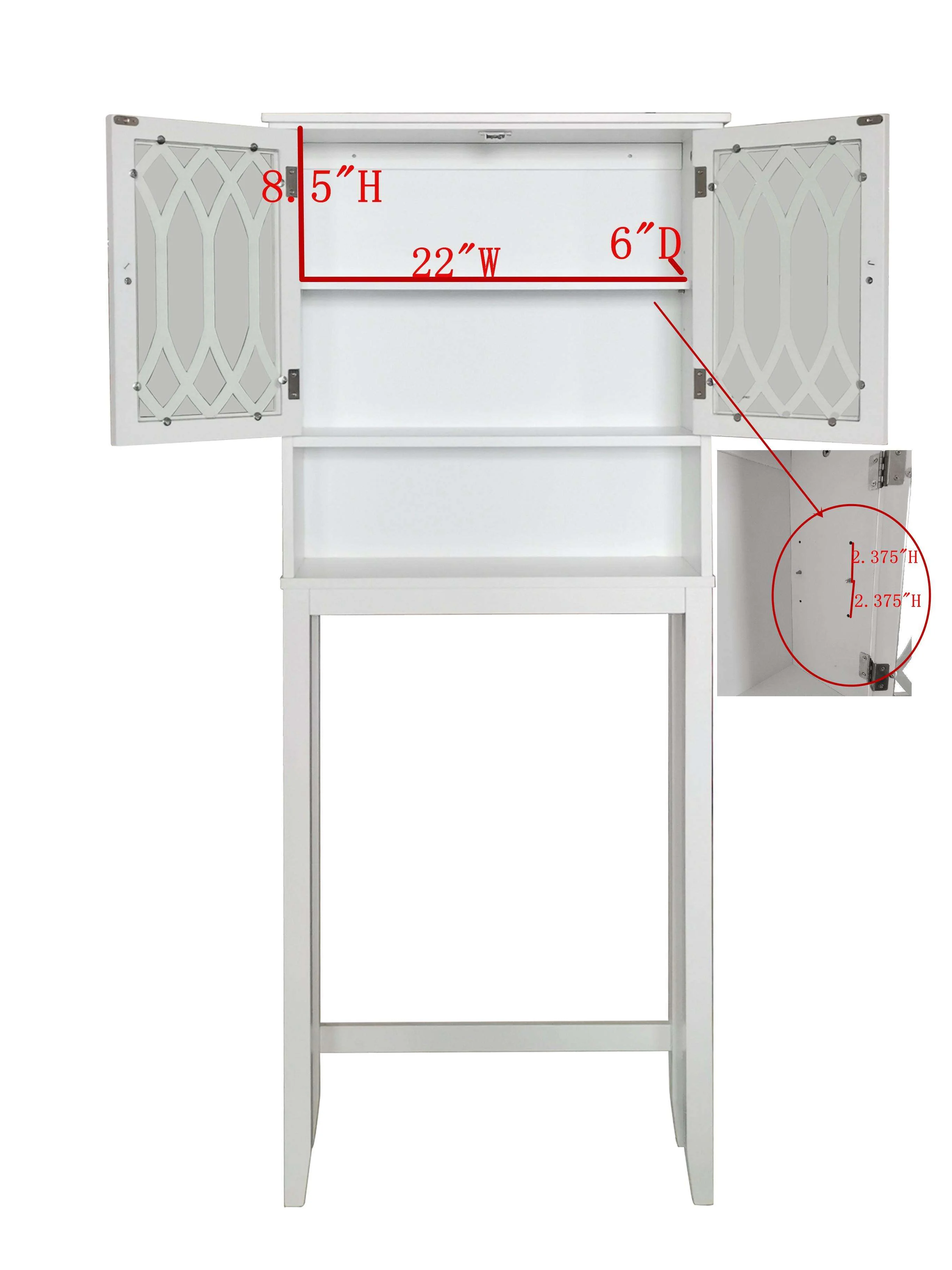 Kings Brand Furniture Over the Toilet Bathroom Storage Cabinet Space Saver, White