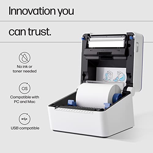 HP Shipping Label Printer, 4x6 Commercial Grade Direct Thermal, Compact & Easy-to-use, High-Speed 203 DPI Printer, Barcode Printer, Compatible with Amazon, UPS, Shopify, Etsy, Ebay, ShipStation & More