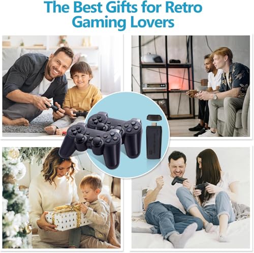 Retro Game Console, Wireless Retro Game Console, Plug & Play Video TV Game, Built-in 24,900+Games, 4K HDMI Output, and 2.4GHz Wireless Controller, 9 Classic Emulators (64G)