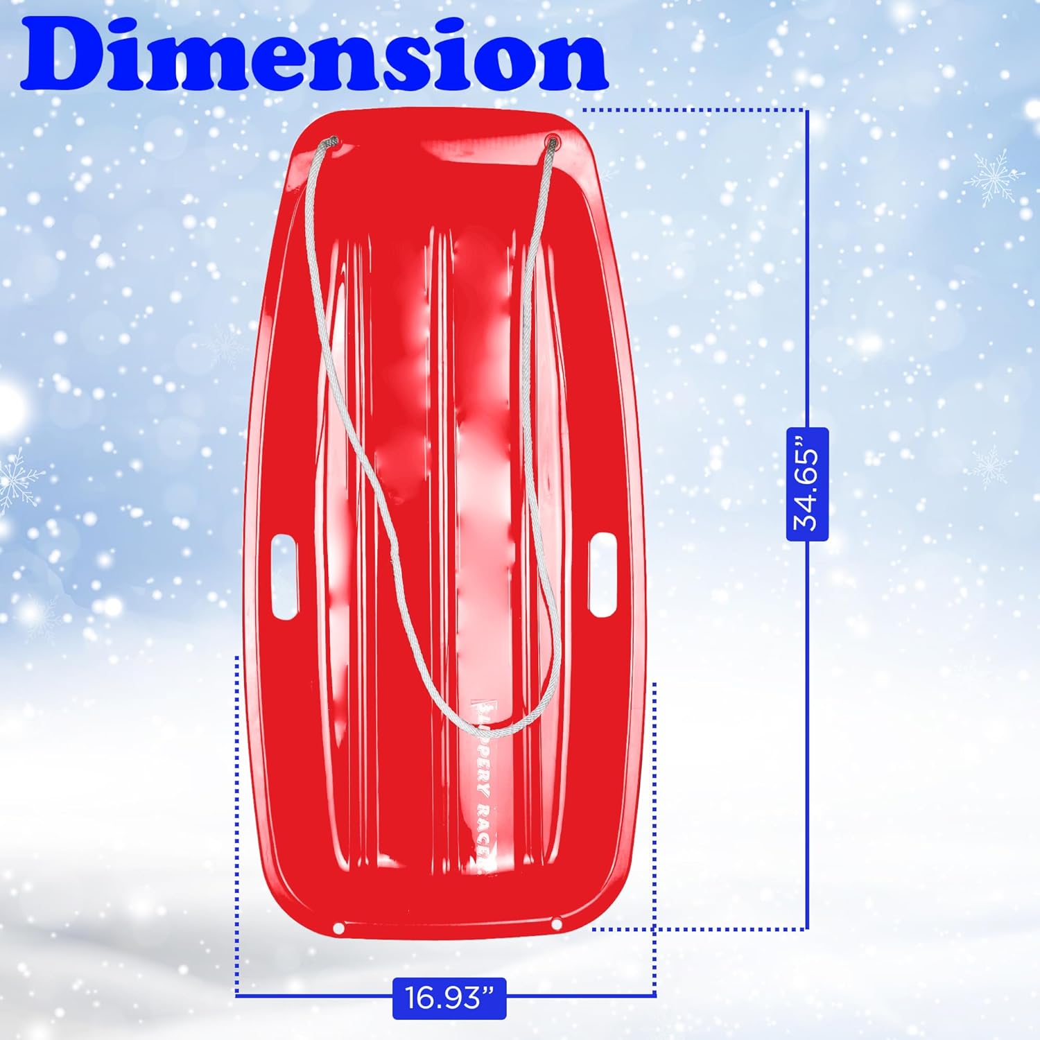 Downhill Sprinter Flexible Kids Toddler Plastic Toboggan Snow Sled with Pull Rope & Downhill Xtreme Flexible Adults and Kids Plastic Toboggan Snow Sled for Up to 2 Riders